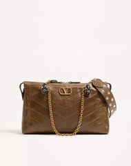 Valentino Garavani Panthea Shoulder Bag In Nappa Leather With Chevron Pattern