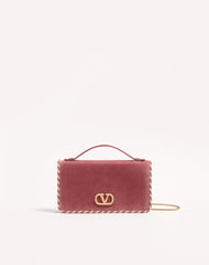 Vlogo Signature Velvet Chain Wallet With Jewel Logo