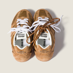 New Balance X Miu Miu 530 Sl Technical Fabric And Suede Sneakers