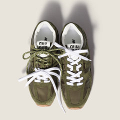 New Balance X Miu Miu 530 Sl Technical Fabric And Suede Sneakers