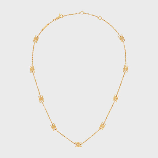 Triomphe Mini Triomphe Necklace In Brass With Gold Finish