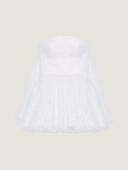 Bustier Cape Back Dress In Lace