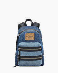 The Biker Colorblock Denim Medium Backpack