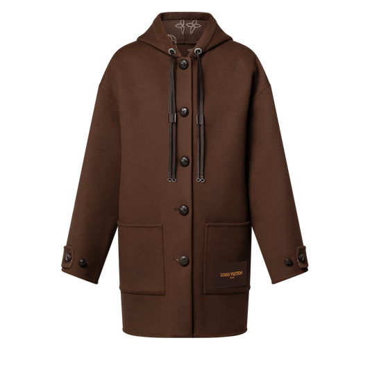 Hooded Button-Up Coat