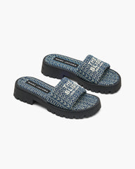 The Denim Monogram Lug Sole Slide