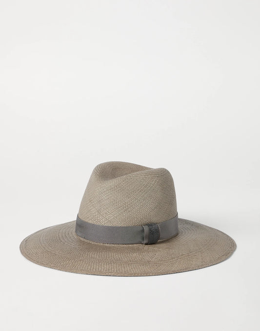 Straw Fedora With Precious Leather Band