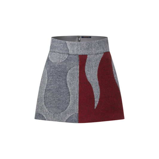 Flame Jacquard Mini Skirt