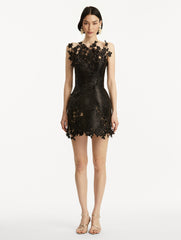 Metallic Cherry Blossom Embroidered Dress