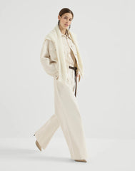 Dyed Denim Relaxed Trousers With Monili