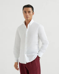 Twill Slim Fit Shirt With Button-down Collar