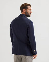 Délavé Silk And Linen Twill One-and-a-half Breasted Deconstructed Blazer With Metal Buttons