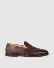 Braided Calfskin And Polished Calfskin Penny Loafers