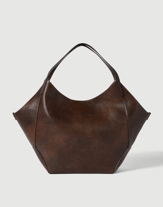 Reversible Duo Shopper In Lizard-effect Calfskin