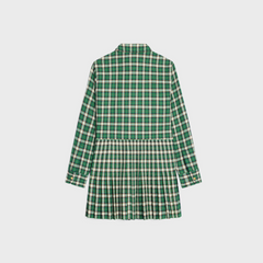 Mini Shirt Dress In Check Wool Natté