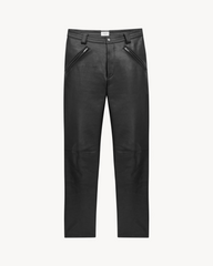 Belted Pants In Grained Leather