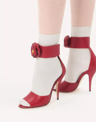 Drip Rose Kidskin Sandal With Crystals 105Mm