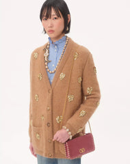 Vlogo Signature Velvet Chain Wallet With Jewel Logo