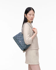 The Quilted Denim Dual Convertible Shoulder Bag