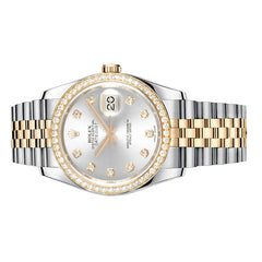 Rolex Datejust 36mm 116243 Diamond Bezel, Silver Diamond Dial, Worn 2013