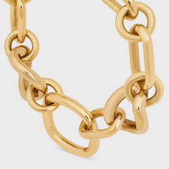 Celine Charms Modern Thin Gourmette In Brass With Gold Finish