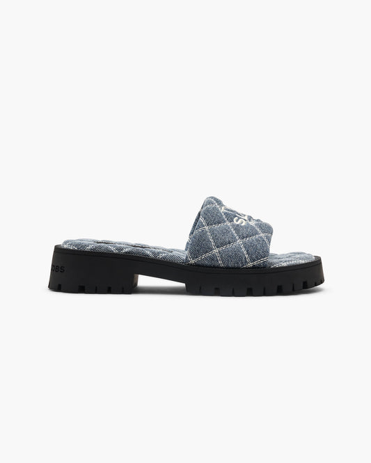 The Quilted Denim Lug Sole Slide