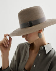 Straw Fedora With Precious Leather Band