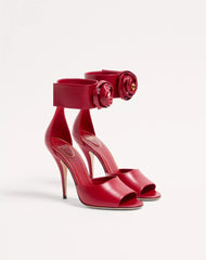 Drip Rose Kidskin Sandal With Crystals 105Mm