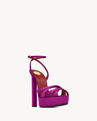 Chandelle Platform Sandals In Satin Crepe