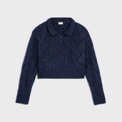 Sweater In Aran Mohair And Wool