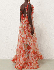 Tranquillity Floral Strap Gown