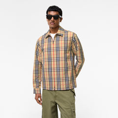 Check Cotton Linen Overshirt