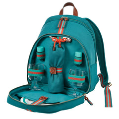Fortnum’s 2 Person Canvas Picnic Backpack, Eau de Nil