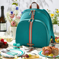 Fortnum’s 2 Person Canvas Picnic Backpack, Eau de Nil