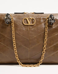 Valentino Garavani Panthea Shoulder Bag In Nappa Leather With Chevron Pattern
