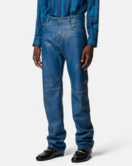 Distressed Leather Trousers