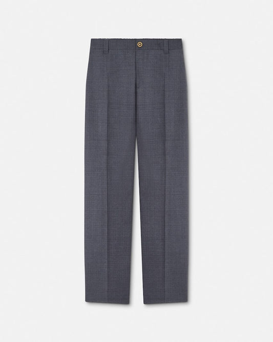 Micro-Checked Wool Jogger Trousers