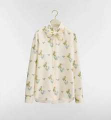 Blouse with Removable Bow Tie