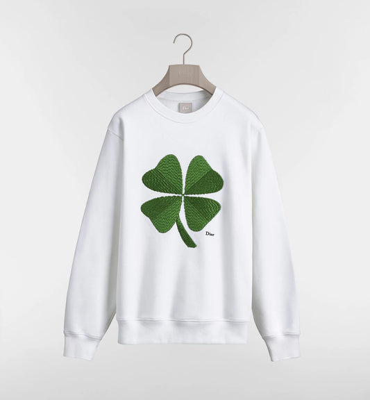Sweatshirt with Dior Clover Embroidery, Relaxed Fit
