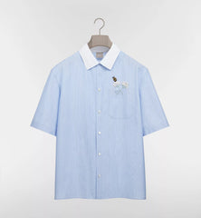 Short-sleeved Shirt With Dior Flower Bee Embroidery