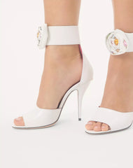 Drip Rose Kidskin Sandal With Crystals 105Mm