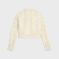 Sweater In Aran Mohair And Wool