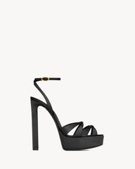Chandelle Platform Sandals In Satin Crepe