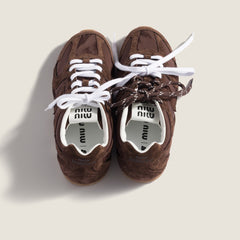 New Balance X Miu Miu 530 Sl Technical Fabric And Suede Sneakers