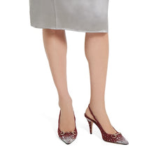 Women's Slingback Pump With Crystal Horsebit