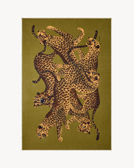 Leopard Stole In Wool Twill