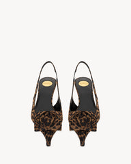 Dakota Slingback Pumps In Leopard Silk Muslin