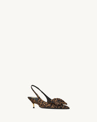 Dakota Slingback Pumps In Leopard Silk Muslin