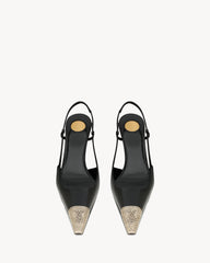 Jeanne Slingback Pumps In Glazed Leather