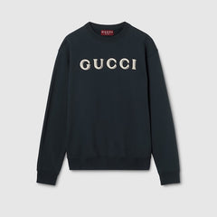 Cotton Jersey Sweatshirt With Embroidery