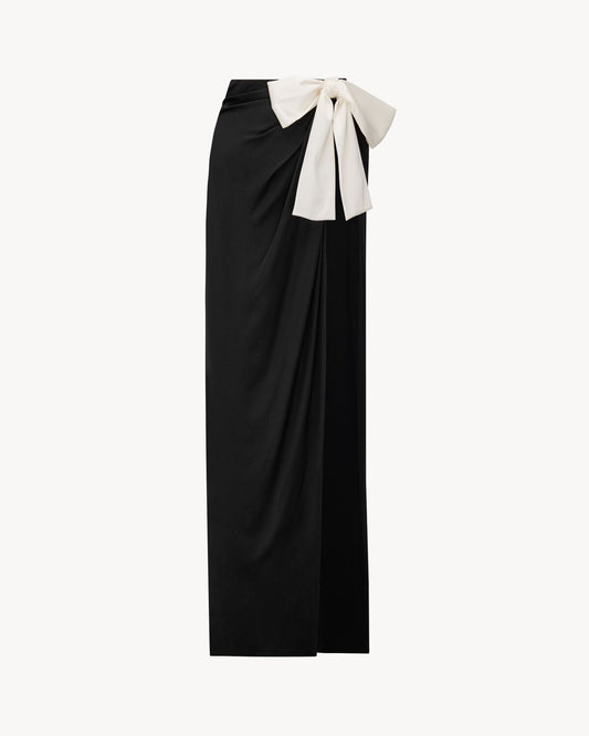 Tied Skirt In Silk Charmeuse